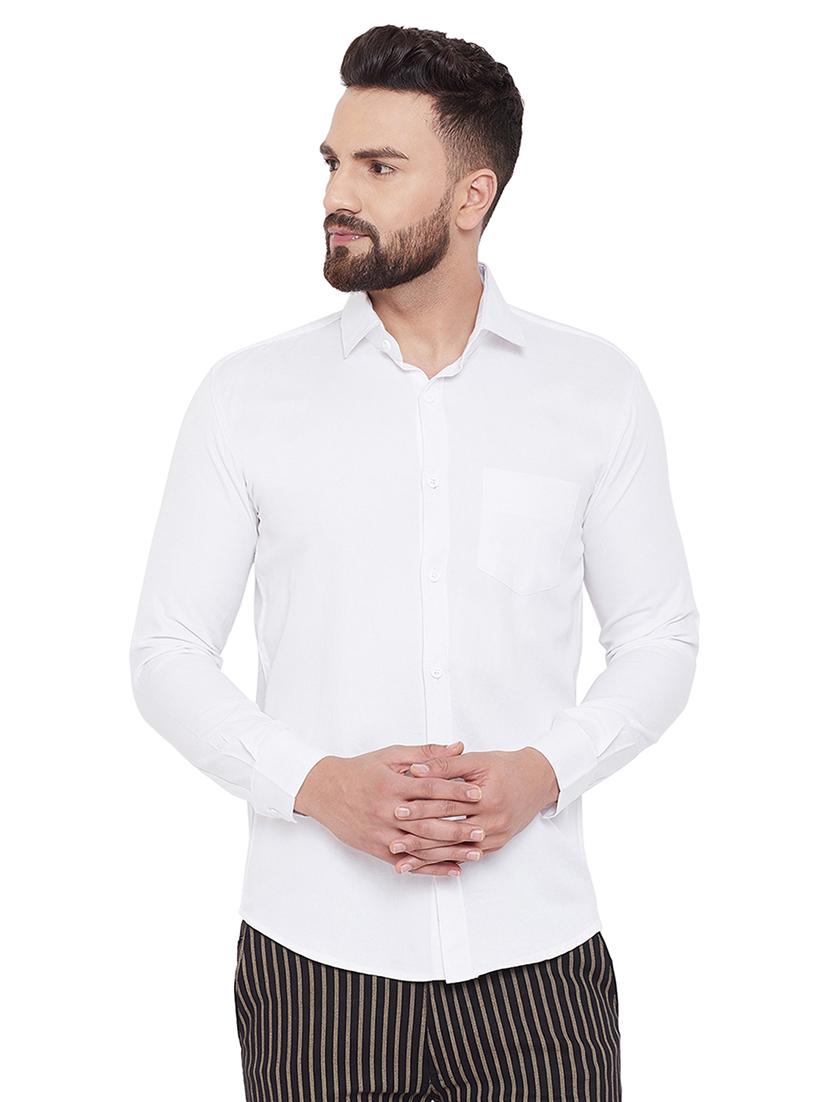 white solid casual shirt - 16643978 - Zoom Image - 1