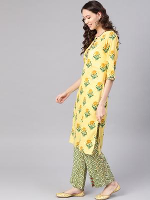 floral printed kurta palazzo set - 16644066 - Standard Image - 2