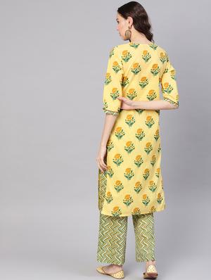 floral printed kurta palazzo set - 16644066 - Standard Image - 3