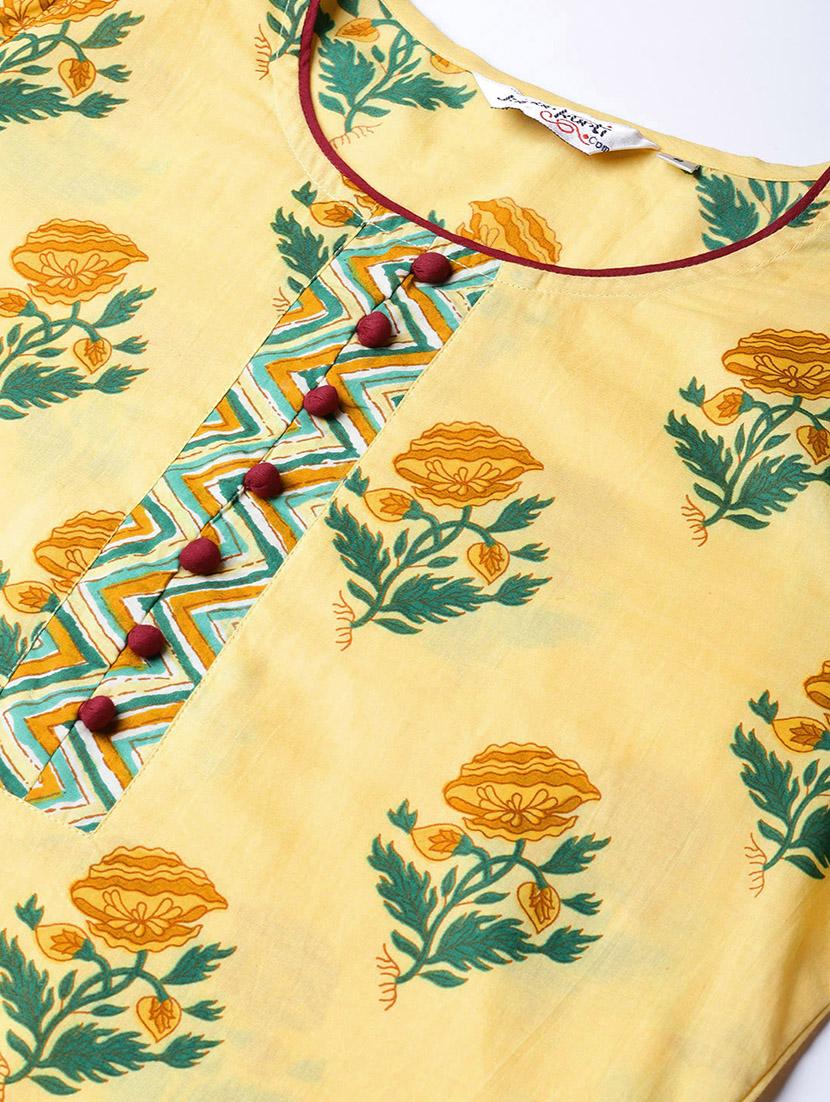 floral printed kurta palazzo set - 16644066 - Zoom Image - 4