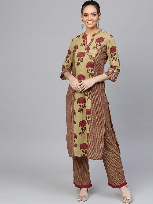 floral printed kurta palazzo set - 16644067 - Standard Image - 1