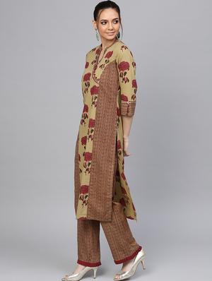 floral printed kurta palazzo set - 16644067 - Standard Image - 2