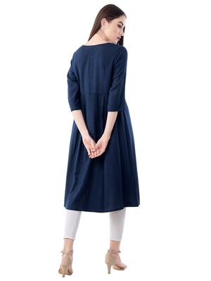 solid flared kurta - 16644159 - Standard Image - 3