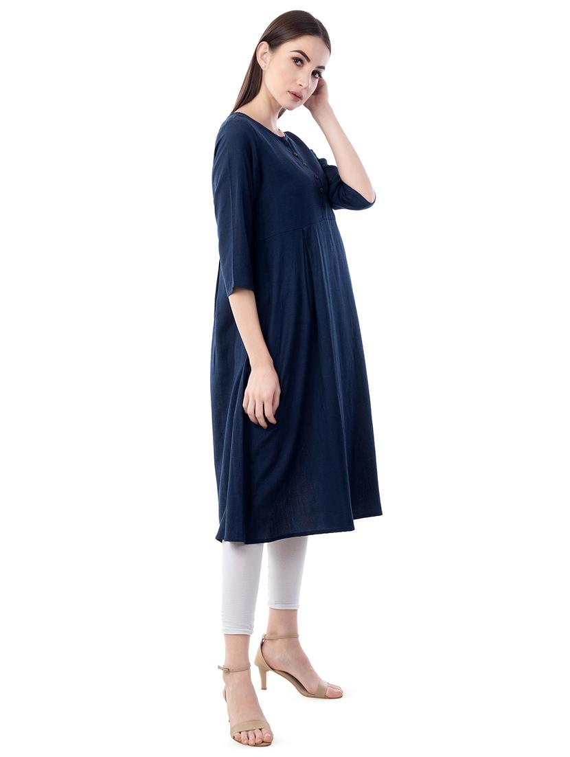 solid flared kurta - 16644159 - Zoom Image - 2