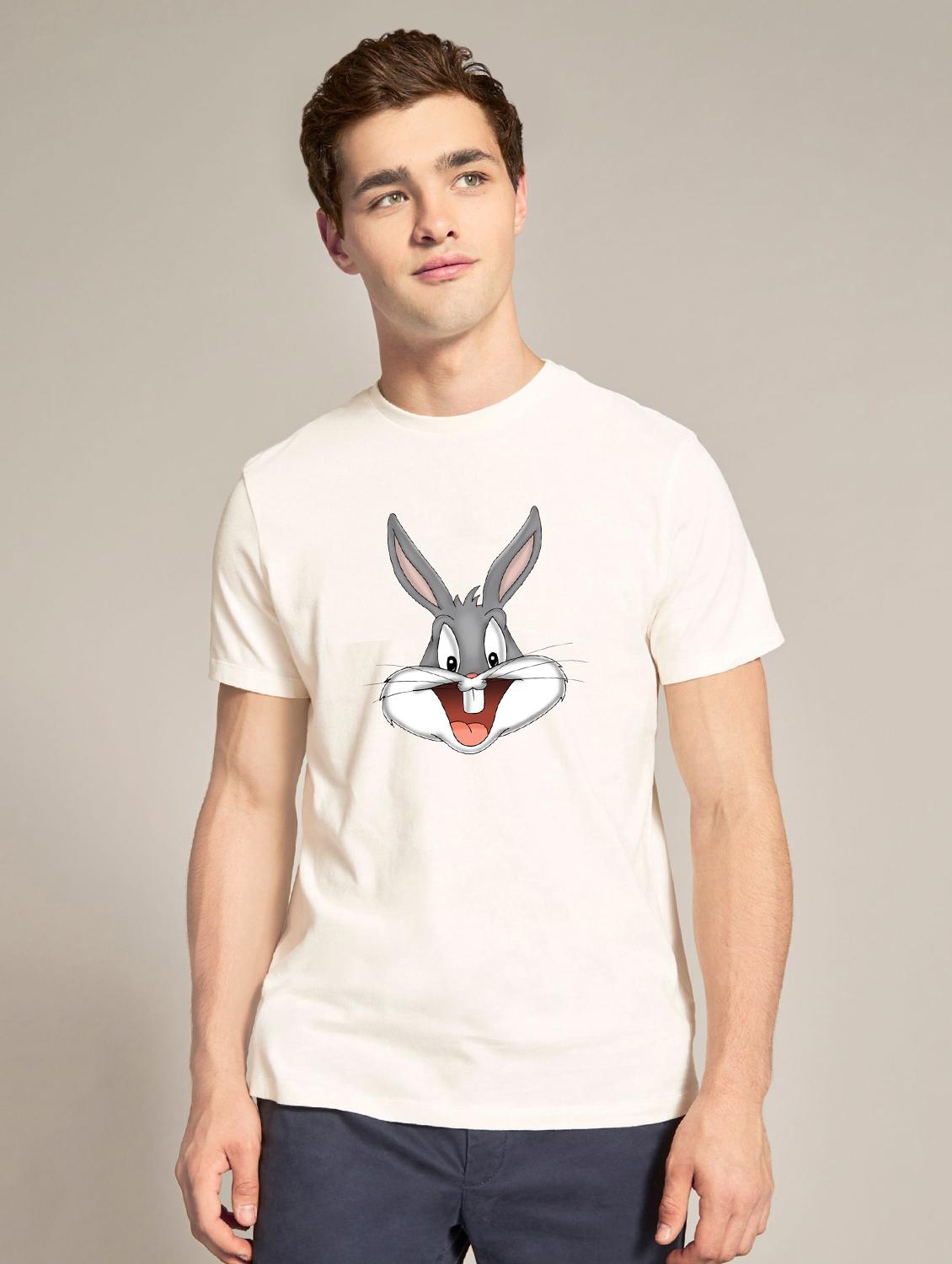 beige chest print t-shirt - 16644176 - Zoom Image - 1