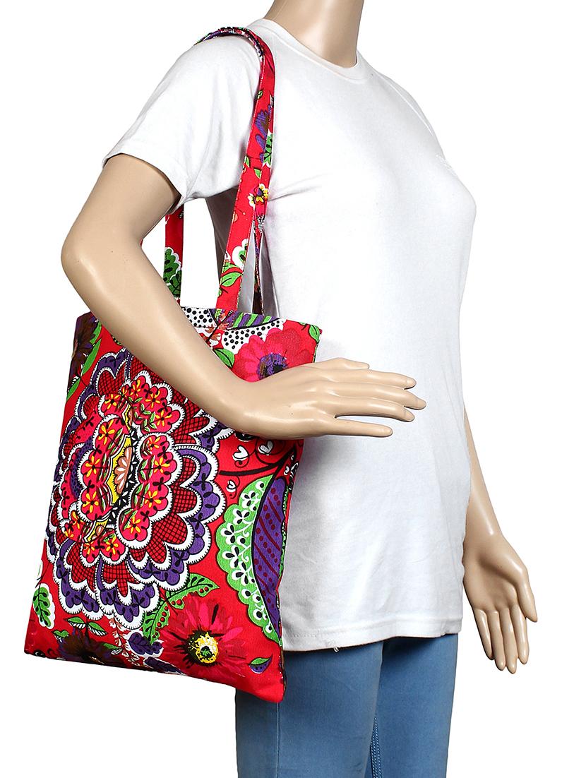 red canvas printed shopping bag - 16644291 - Zoom Image - 5