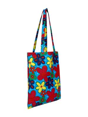 blue canvas printed shopping bag - 16644295 - Standard Image - 4