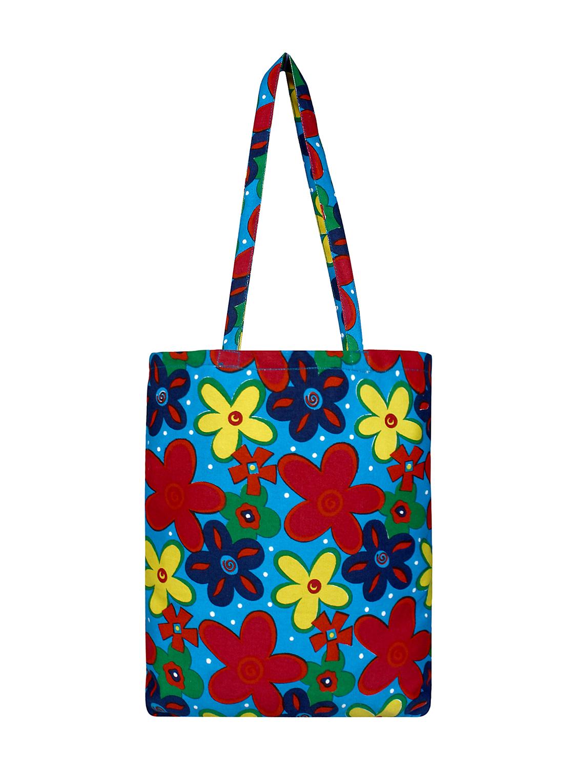 blue canvas printed shopping bag - 16644295 - Zoom Image - 1