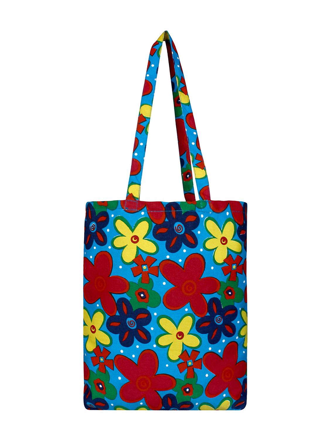 blue canvas printed shopping bag - 16644295 - Zoom Image - 2