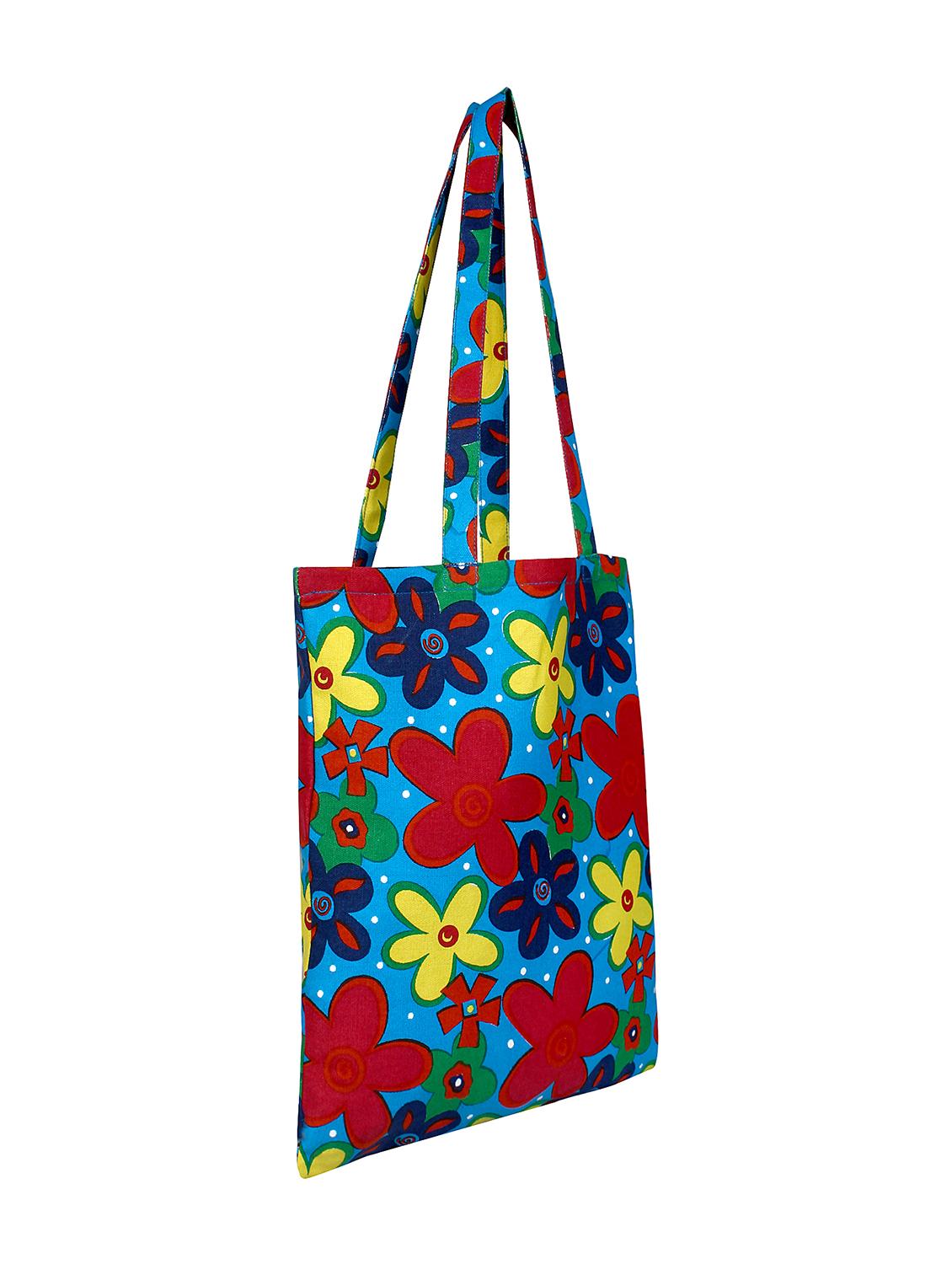 blue canvas printed shopping bag - 16644295 - Zoom Image - 4