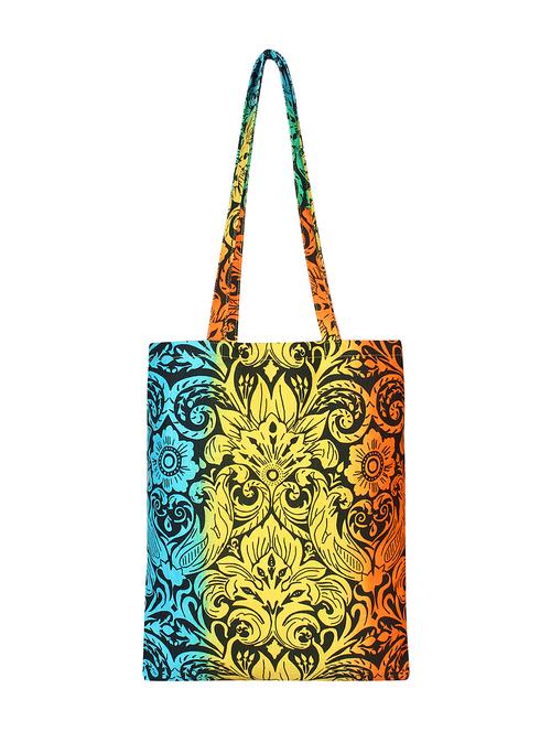 multi colored canvas printed shopping bag - 16644301 - Standard Image - 1