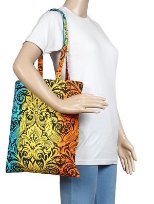 multi colored canvas printed shopping bag - 16644301 - Standard Image - 5