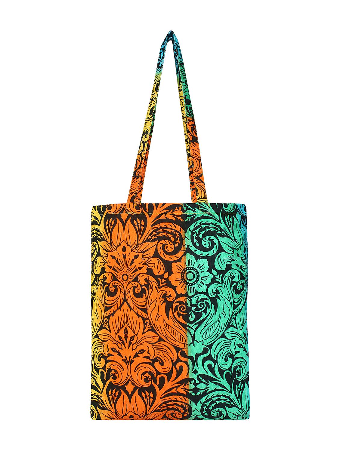 multi colored canvas printed shopping bag - 16644301 - Zoom Image - 2