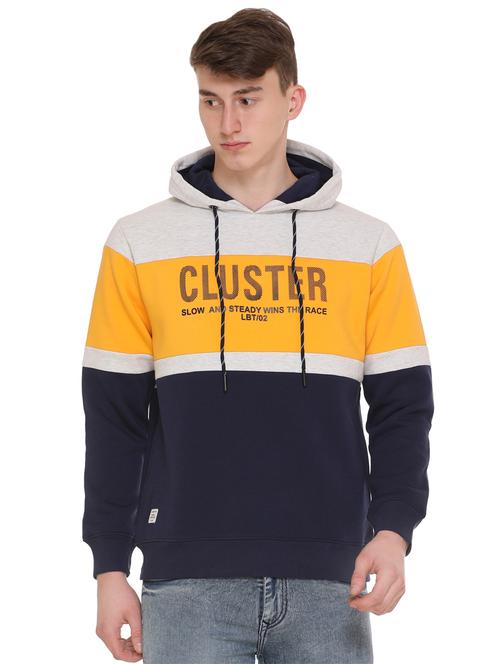 navy blue printed color block sweatshirt - 16644688 - Standard Image - 1