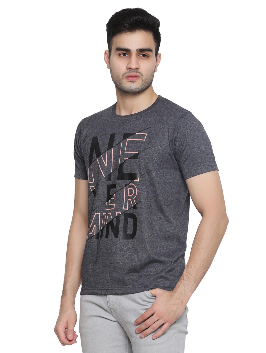 grey typographic chest print t-shirt - 16644709 - Zoom Image - 2