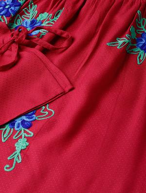 off shoulder embroidered asymmetric top - 16645018 - Standard Image - 5