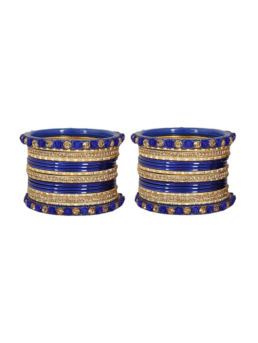 blue gold tone brass bangles - 16645040 - Zoom Image - 1