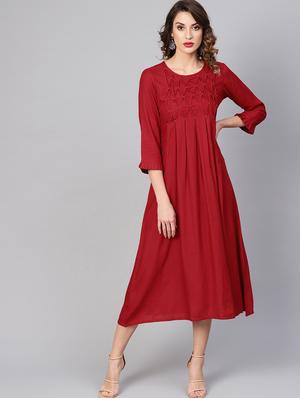 pintucks solid a-line dress - 16645240 - Standard Image - 2