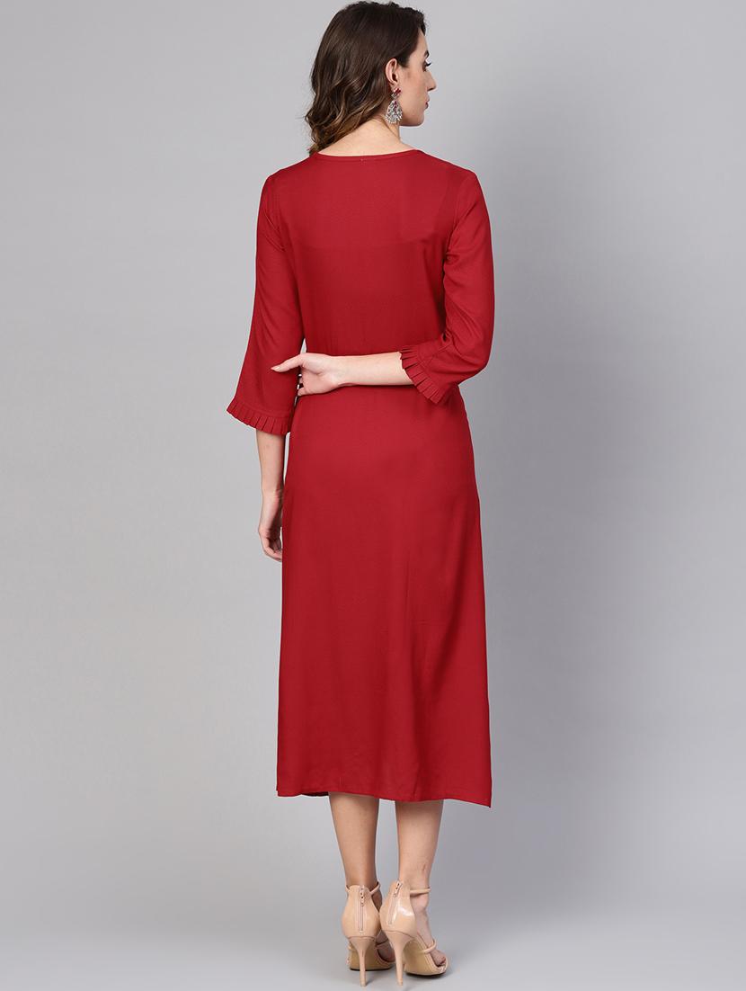 pintucks solid a-line dress - 16645240 - Zoom Image - 4