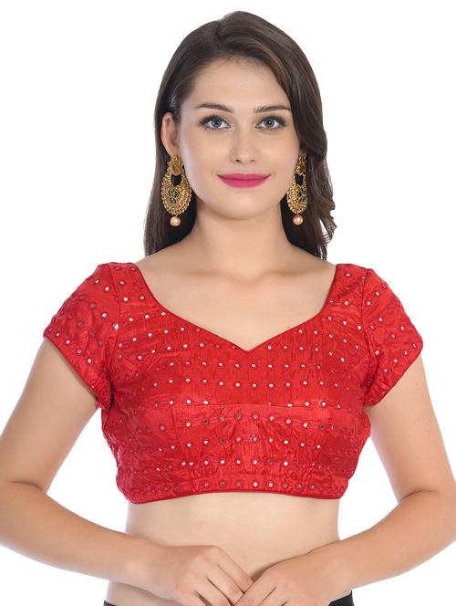 mirror work embroidered blouse - 16645500 - Standard Image - 1