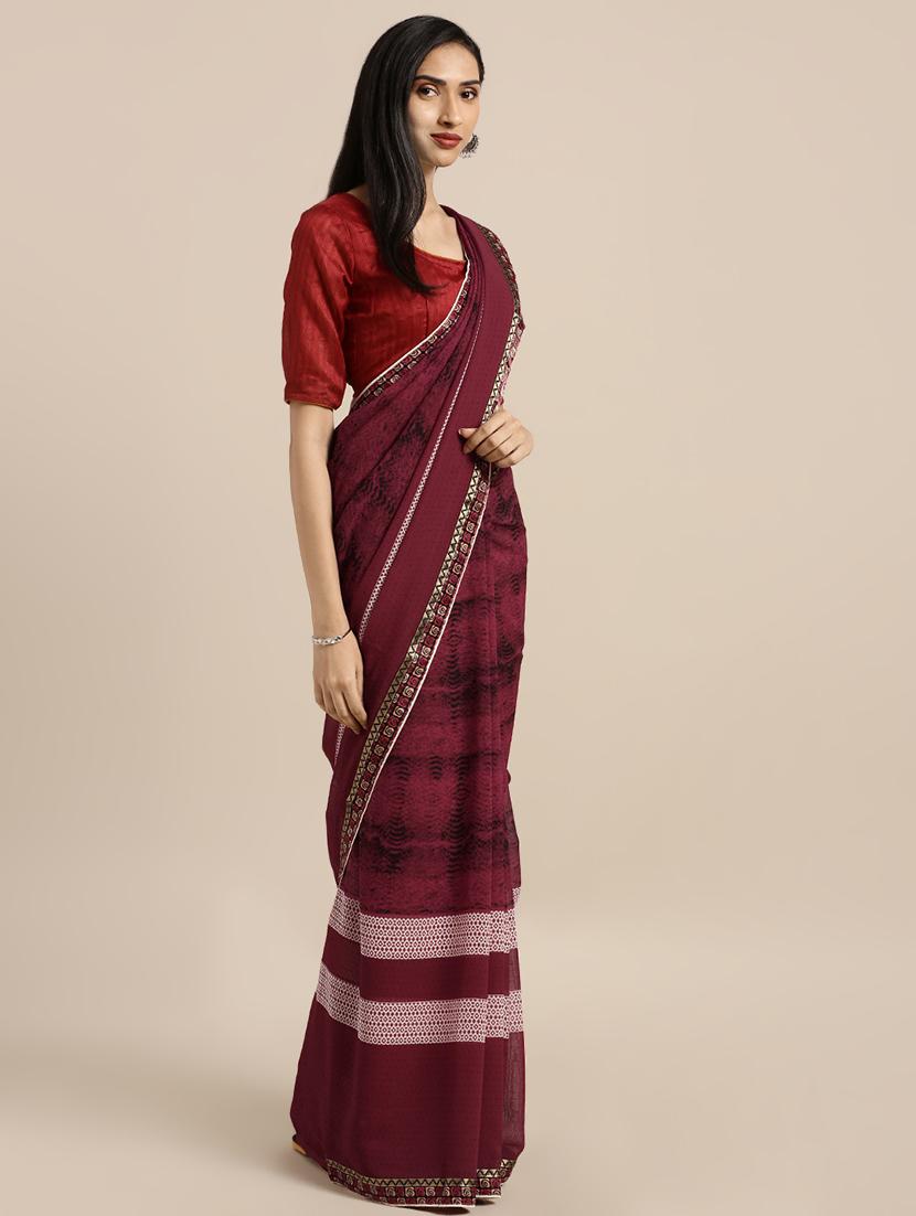 shibori printed saree with blouse - 16645614 - Zoom Image - 1