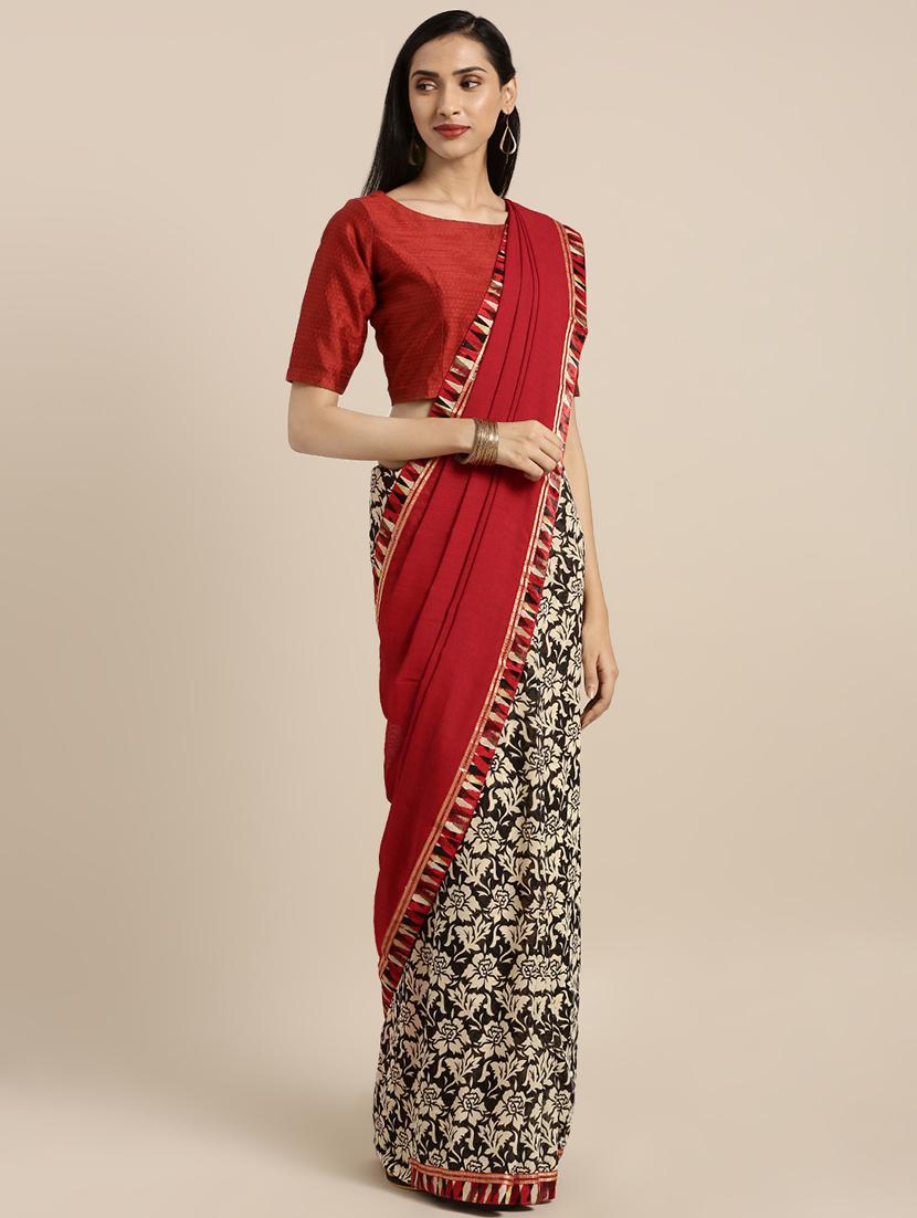 floral printed saree with blouse - 16645624 - Zoom Image - 1