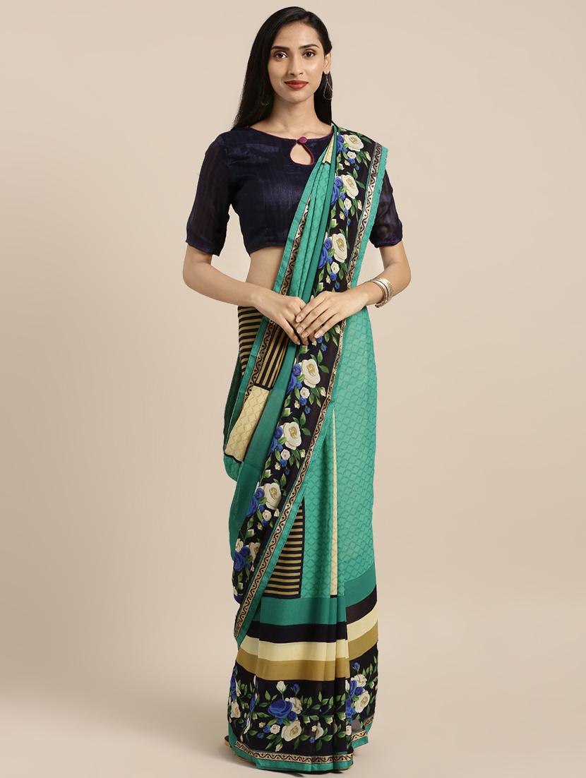 abstract printed saree with blouse - 16645632 - Zoom Image - 1