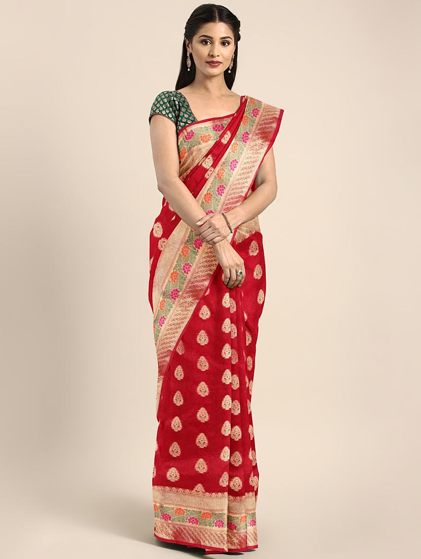 self-deign banarasi saree with blouse - 16645641 - Zoom Image - 1