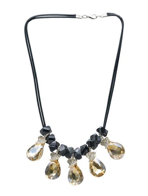 gold satin less steel short necklace - 16645656 - Standard Image - 1