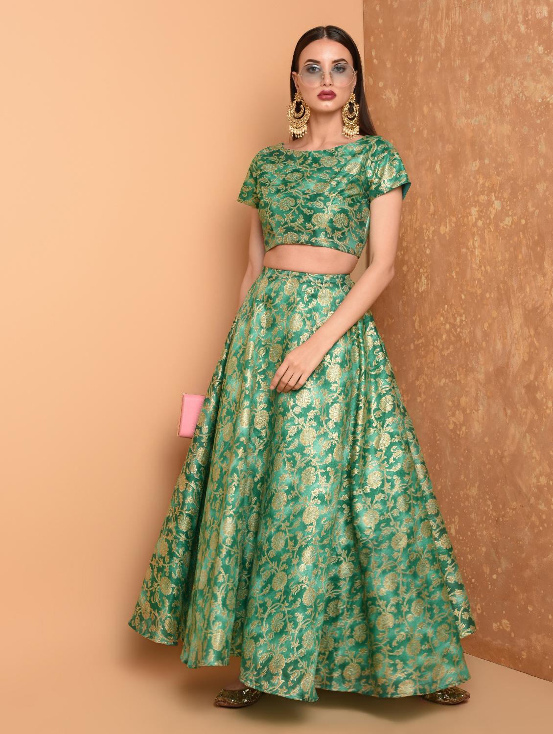 floral flared skirt with top set - 16645787 - Zoom Image - 1