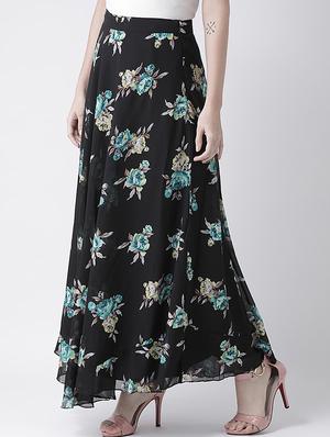 high rise floral flared skirt - 16645797 - Standard Image - 2