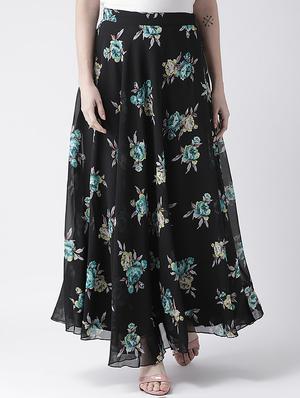 high rise floral flared skirt - 16645797 - Standard Image - 3