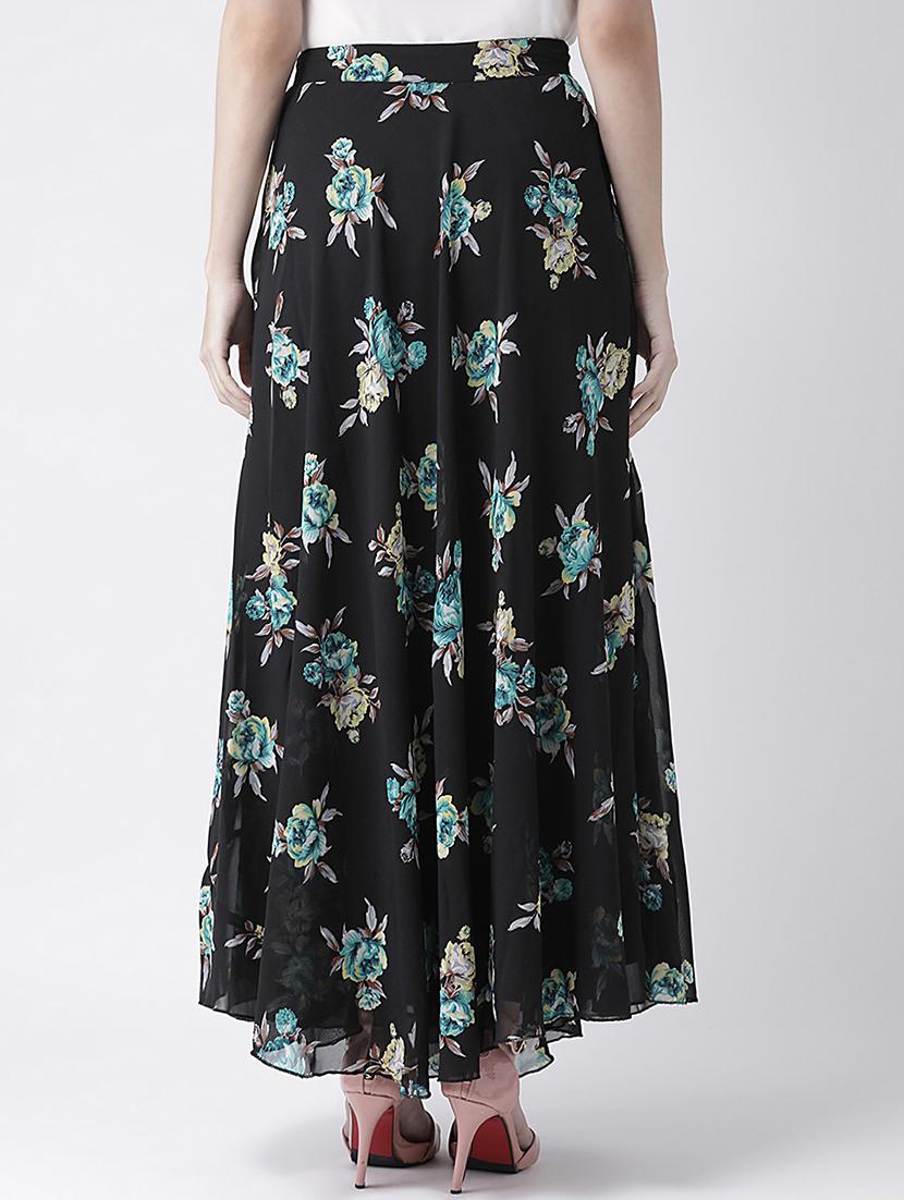 high rise floral flared skirt - 16645797 - Zoom Image - 4