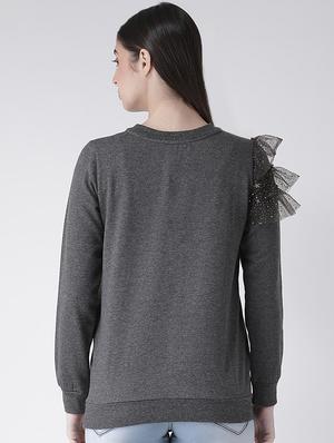 frill detail solid sweatshirt - 16645809 - Standard Image - 4