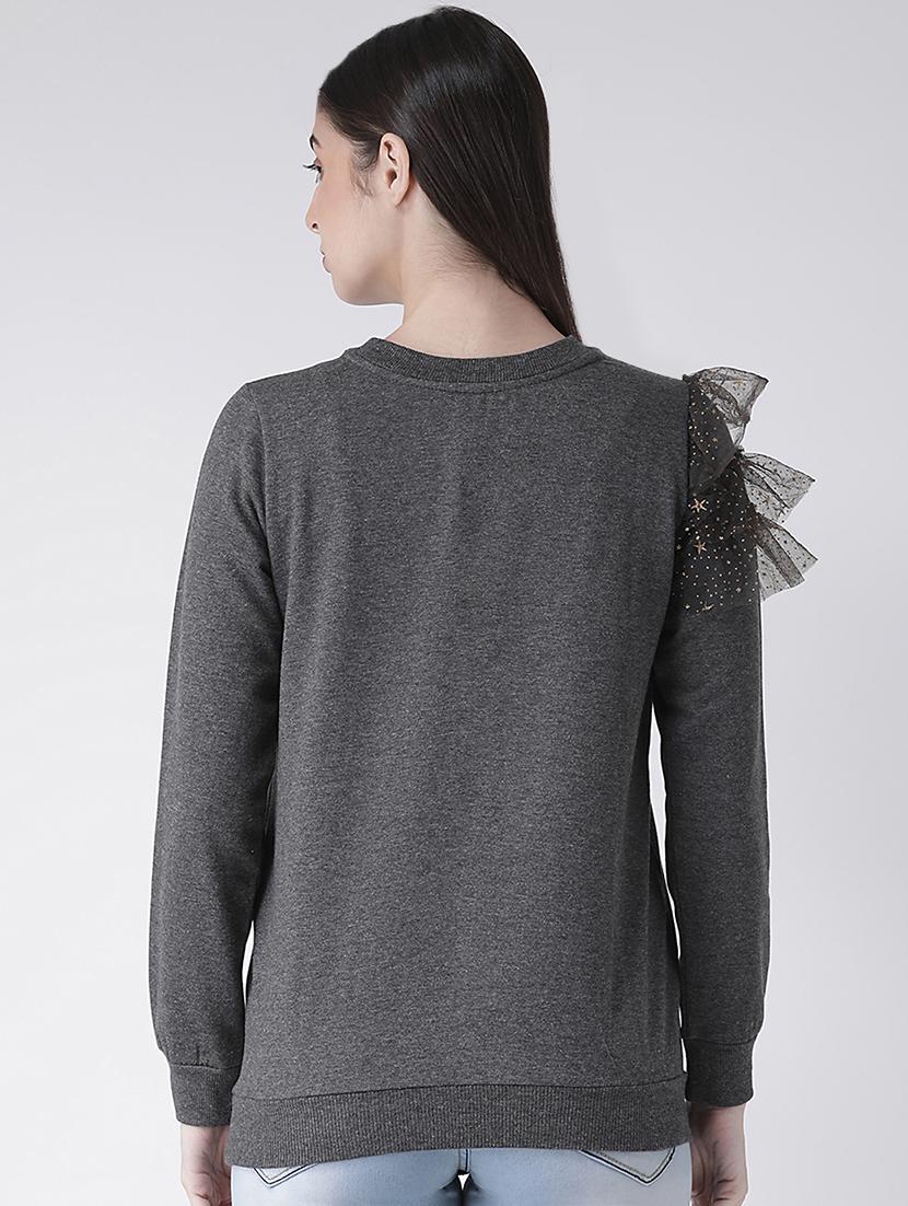 frill detail solid sweatshirt - 16645809 - Zoom Image - 4