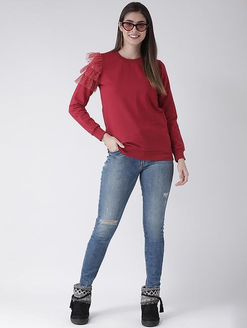 frill detail solid sweatshirt - 16645814 - Standard Image - 1