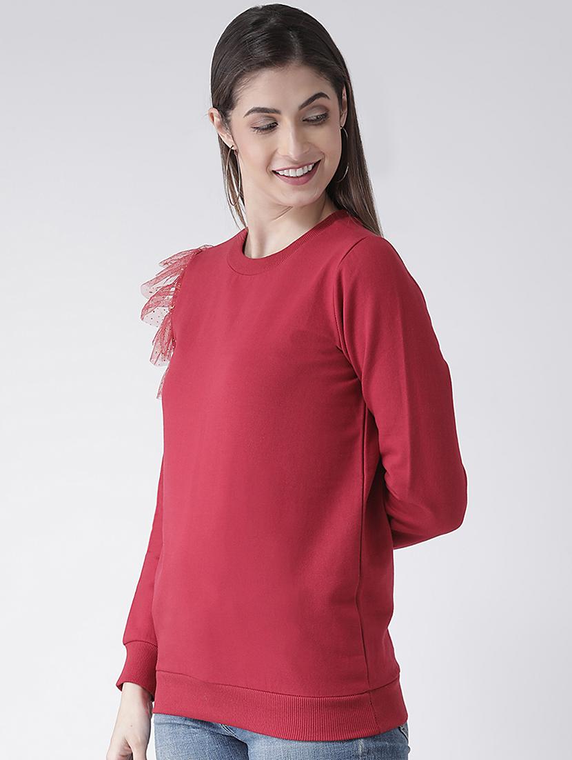 frill detail solid sweatshirt - 16645814 - Zoom Image - 3