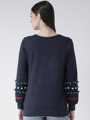pom pom detail solid sweatshirt - 16645816 - Standard Image - 4