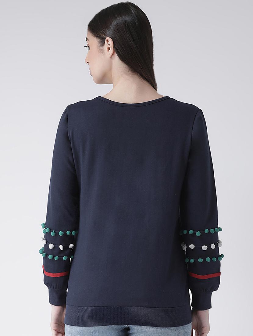 pom pom detail solid sweatshirt - 16645816 - Zoom Image - 4