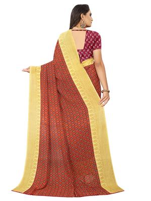 printed saree with blouse - 16646001 - Standard Image - 2