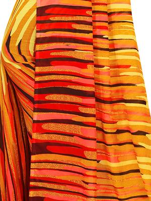 abstract printed saree with blouse - 16646004 - Standard Image - 3