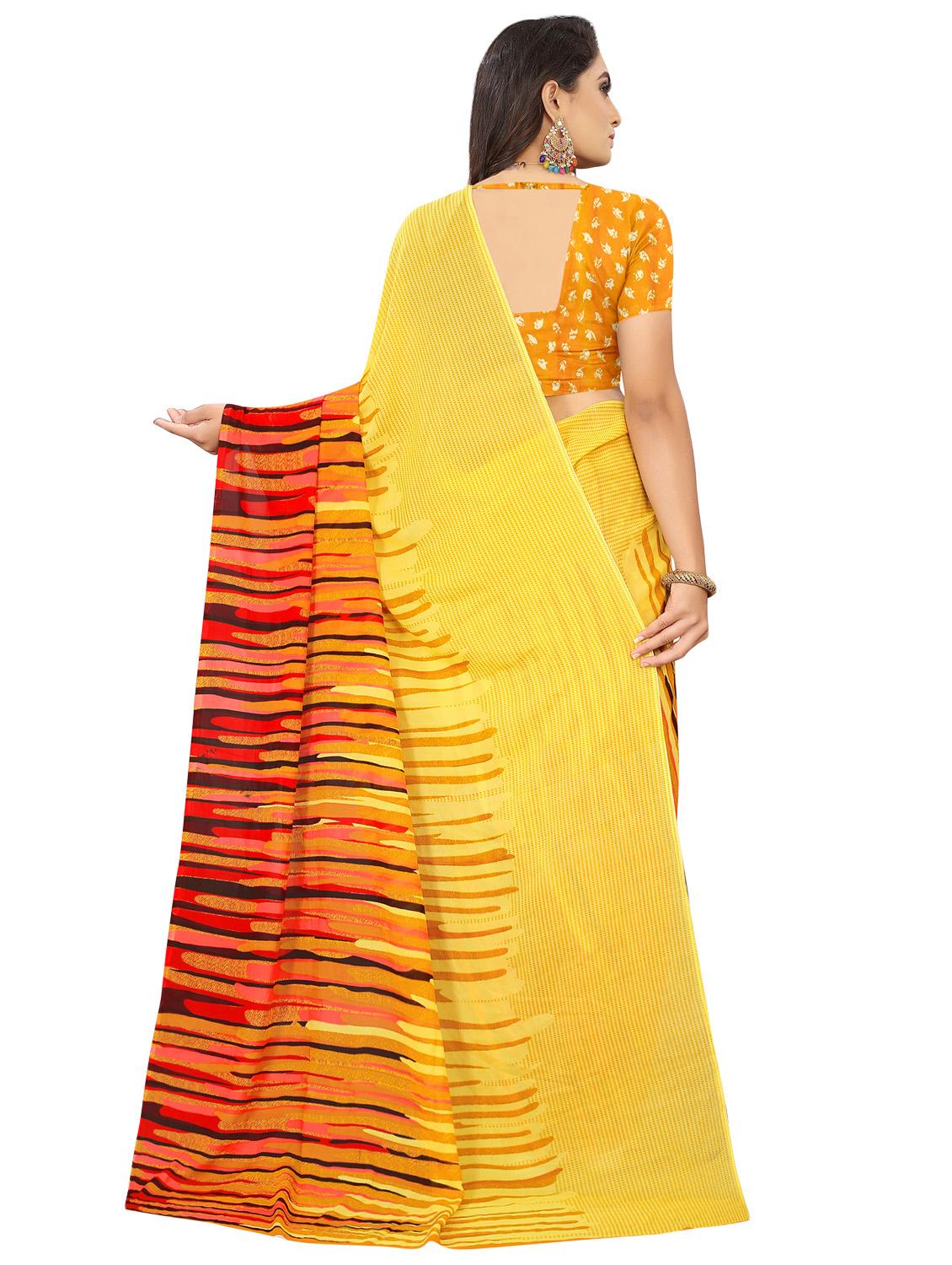 abstract printed saree with blouse - 16646004 - Zoom Image - 2