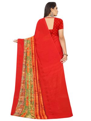 abstract printed saree with blouse - 16646005 - Standard Image - 2