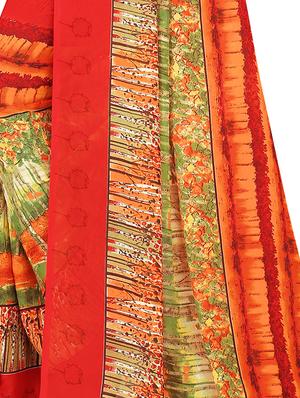abstract printed saree with blouse - 16646005 - Standard Image - 3
