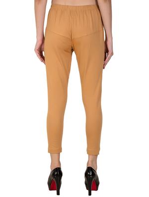 beige solid churidar - 16646230 - Standard Image - 3