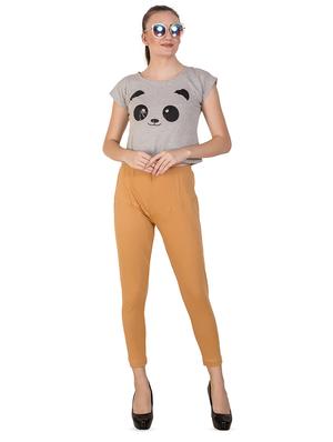 beige solid churidar - 16646230 - Standard Image - 4