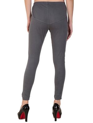 grey solid churidar - 16646233 - Standard Image - 3