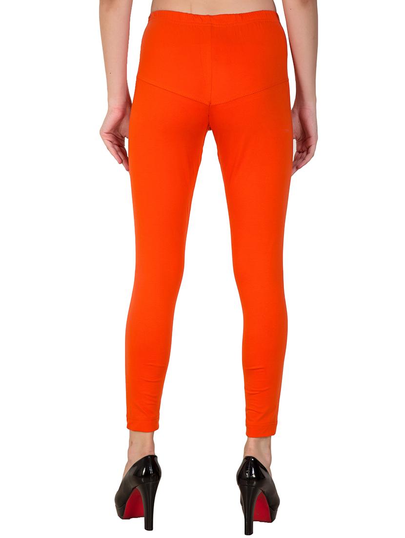 orange solid churidar - 16646240 - Zoom Image - 3