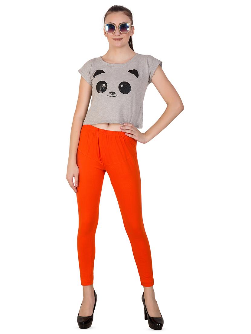 orange solid churidar - 16646240 - Zoom Image - 4