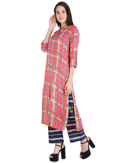 geometric print high-slit kurta - 16646295 - Very Small Image - 1